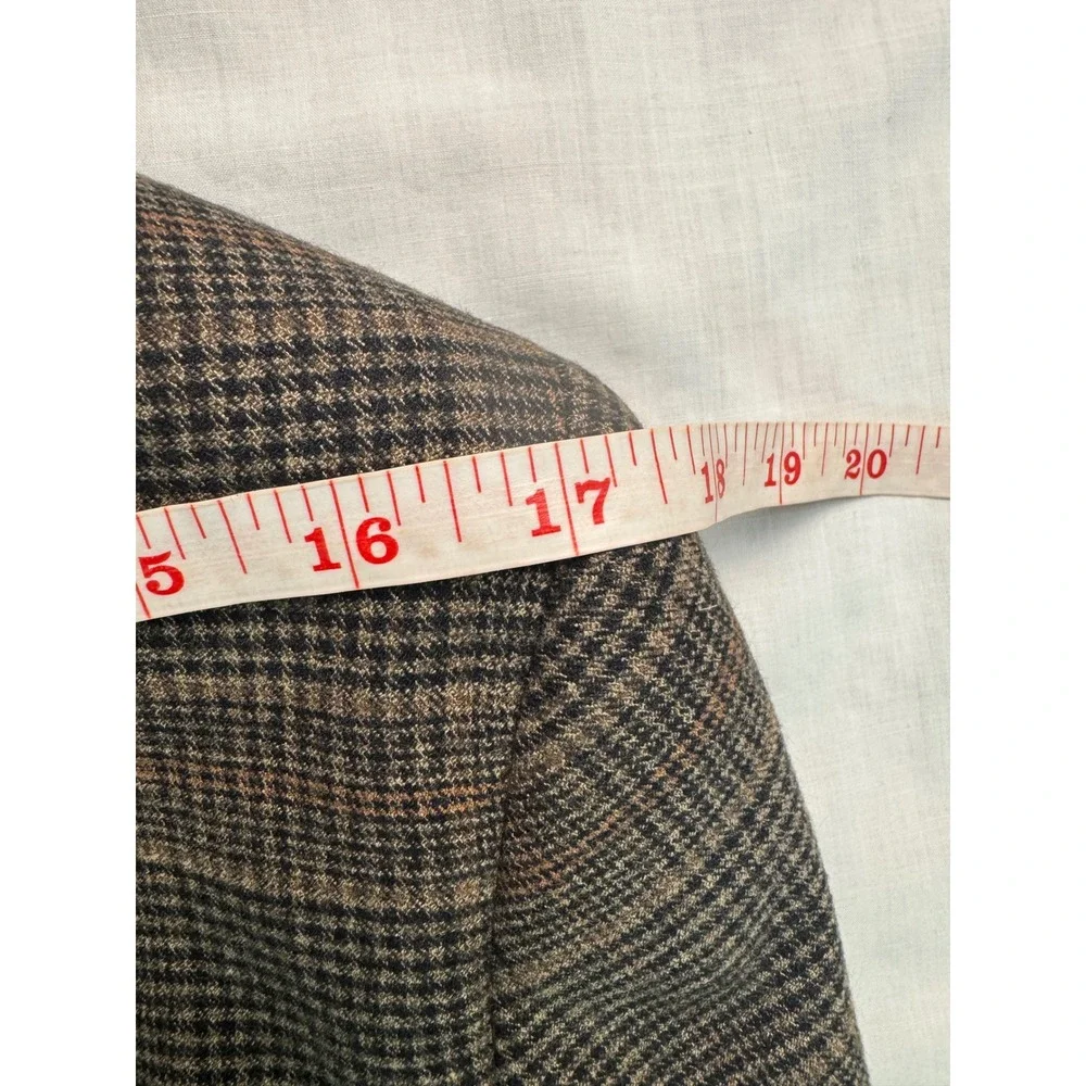 JF J.Ferrar Mens Slim Fit Glen Plaid Sport Coat Blazer Brown Multi 36R NEW